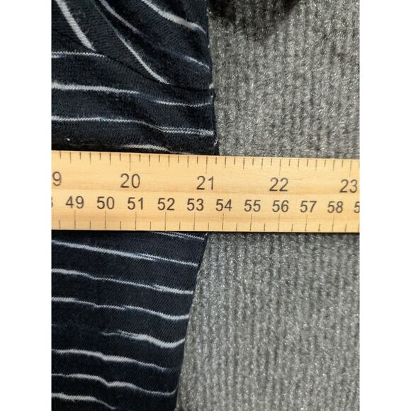 Habitat Top Womens Small Stripe Pieced Abstract Artisan Tee T Shirt Navy - Picture 8 of 10